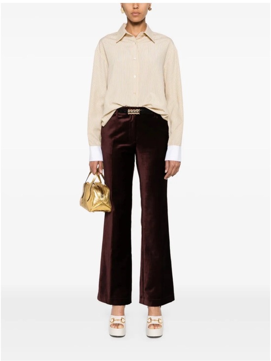 Forte Forte Pants - New Velvet Pants in Dark Chocolate Brown